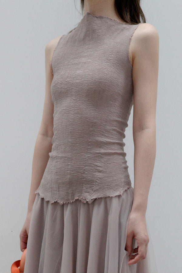 Marc le bihan silk elastic stretch vest 26954 series French handmade MLB-26954 E23-GKMG ROSE ANCIEN dried rose 26954 E23